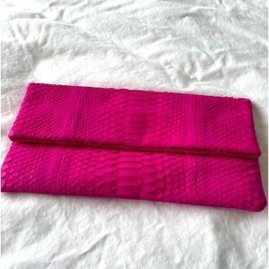 Presmer hot pink python clutch